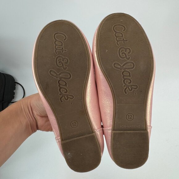 Cat & Jack Girls Pink Ballet Flats Size 12 - Picture 4 of 4